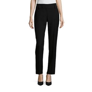 Worthington Straight Leg Sits Below Natural Waist Black Dress Pants | 6